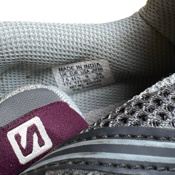 Salomon womens Outdoor Active running/hiking shoes In Gray And Purple Size 9 - Picture 5 of 8